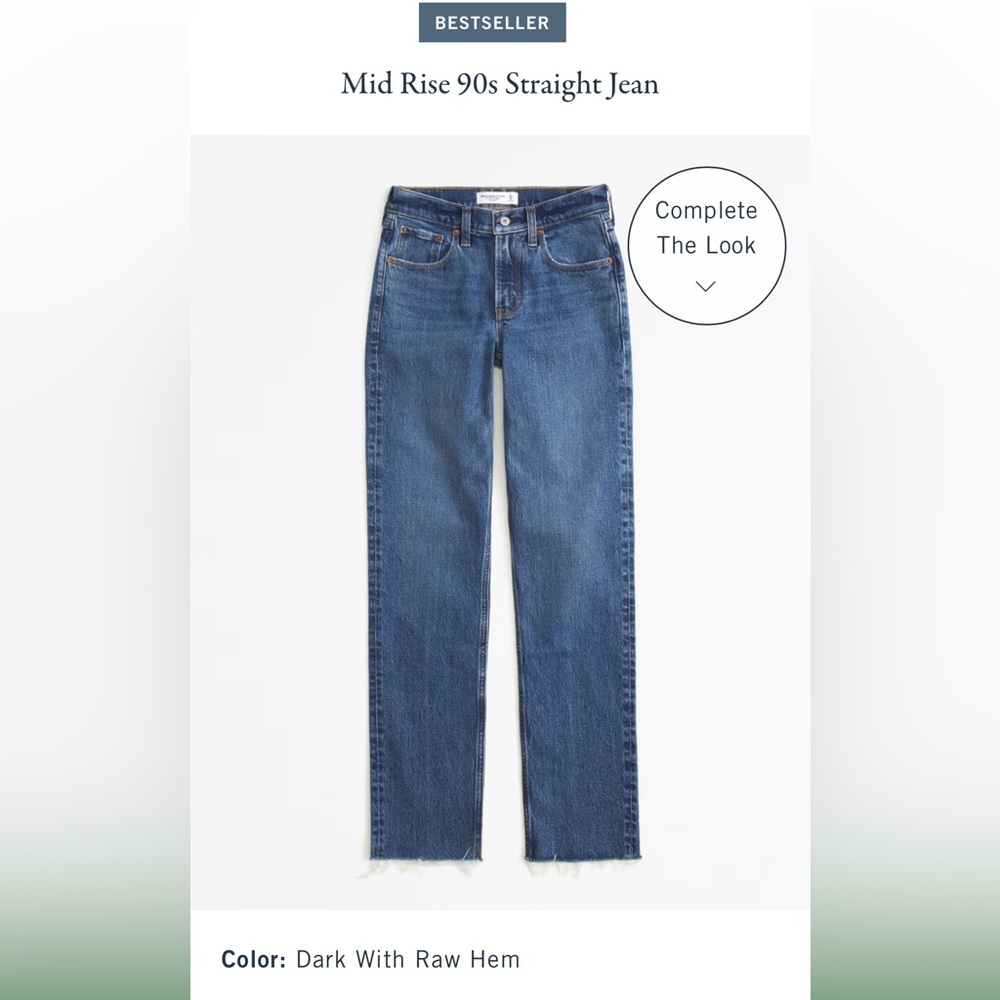 Abercrombie 90s Straight mid rise jeans - size 28